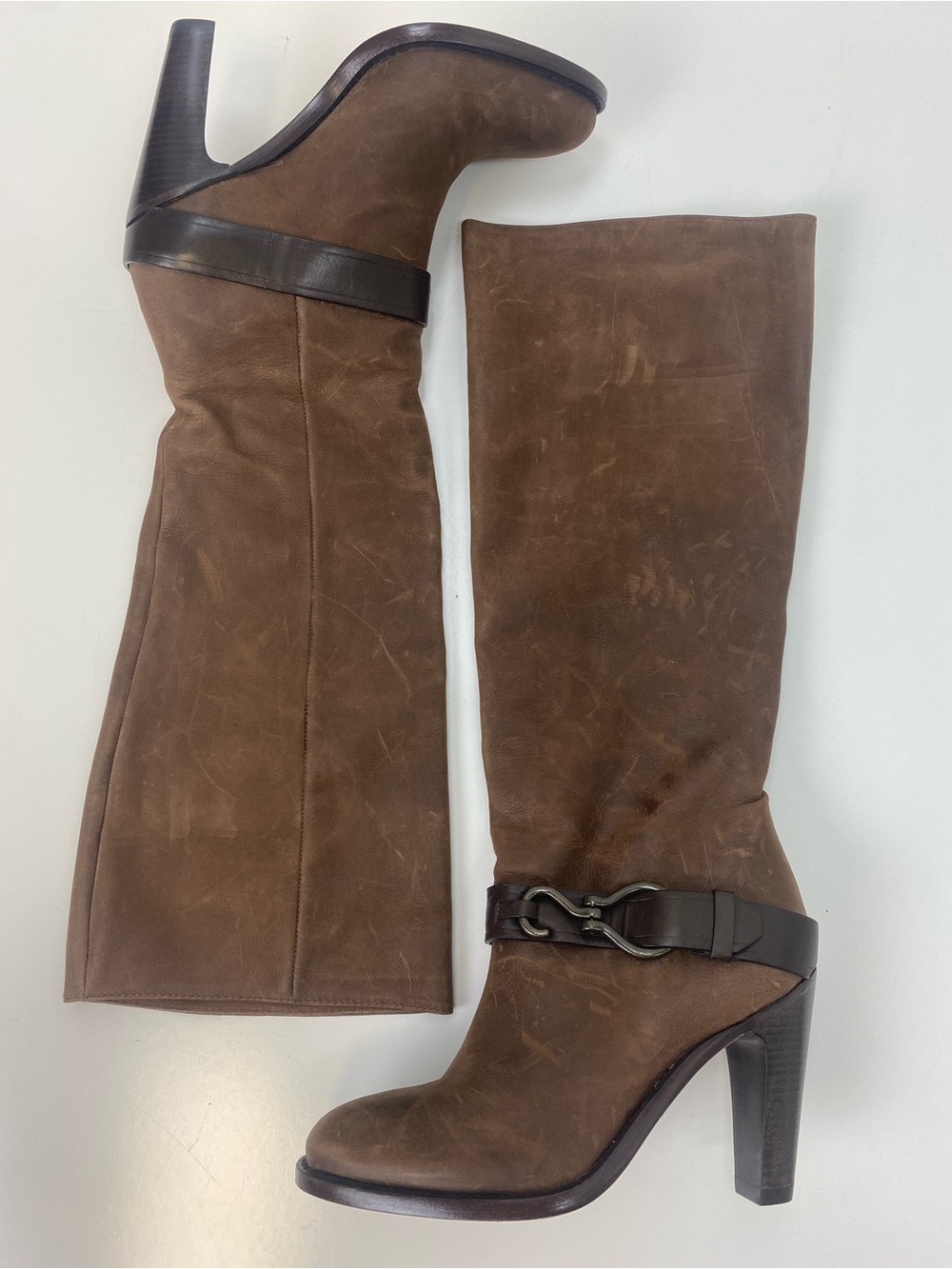 Cole Haan Brown Leather Knee-High Heeled Boots
